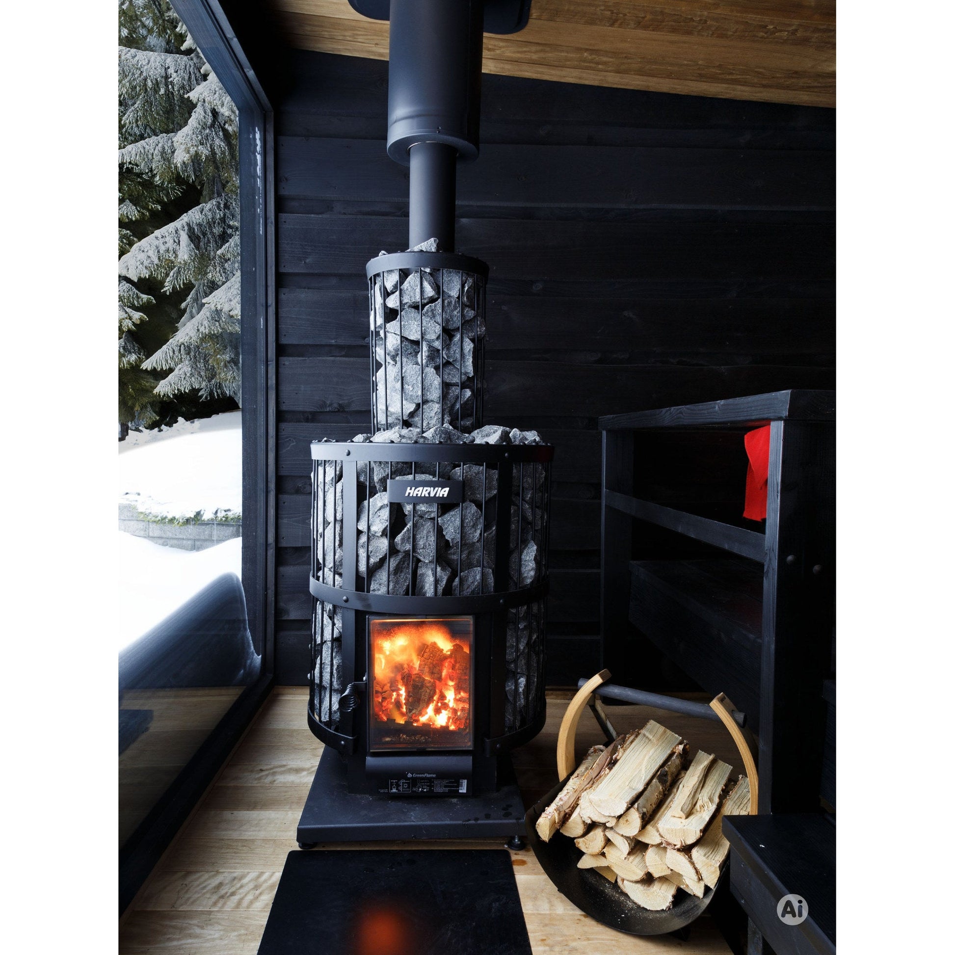 Harvia Legend 240 GreenFlame wood-burning sauna stove