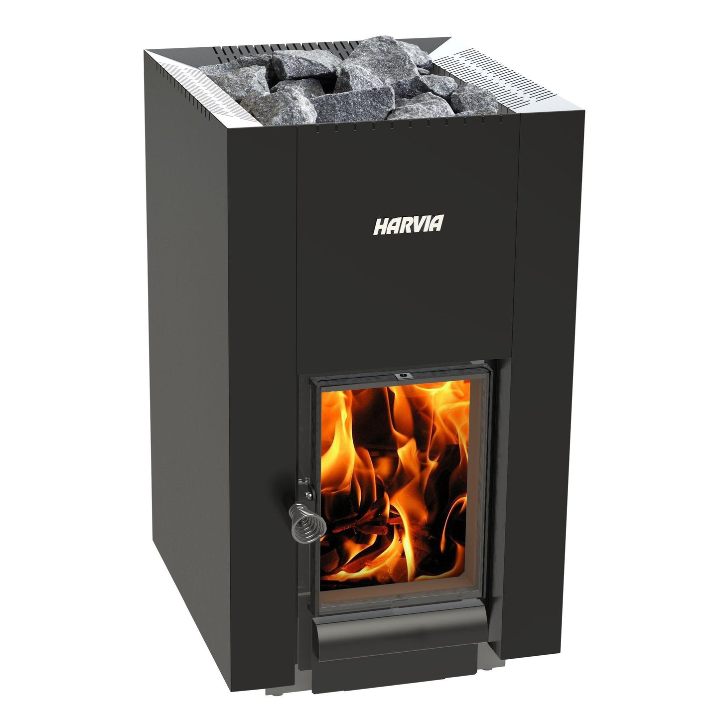 Harvia Linear 22 GreenFlame wood-burning sauna stove with clean-burn firebox