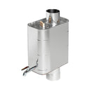 Harvia WP220ST 22 liter stainless steel water heater with its tap, studio photo on white