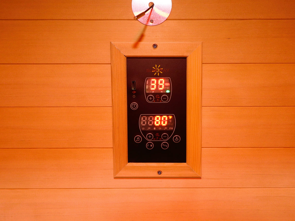 Digital control panel on the wall inside the SunRay Bristow (interior shared with the Eagle)