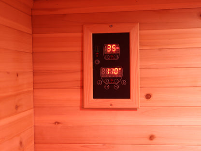 Digital control panel on the hemlock wall of the SunRay Burlington