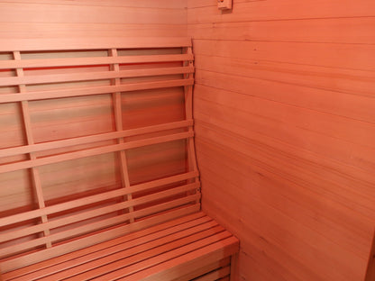 Contoured backrest above the bench inside the SunRay Freeport
