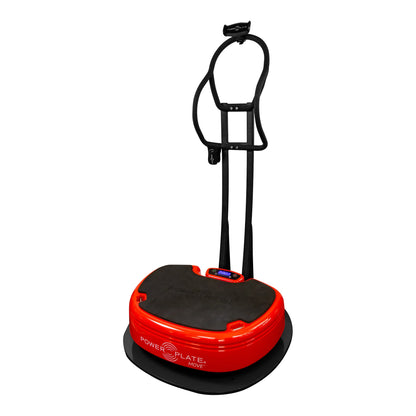 Power Plate MOVE Stability Bar and Power Shield kit with a red MOVE resting on the black shield base