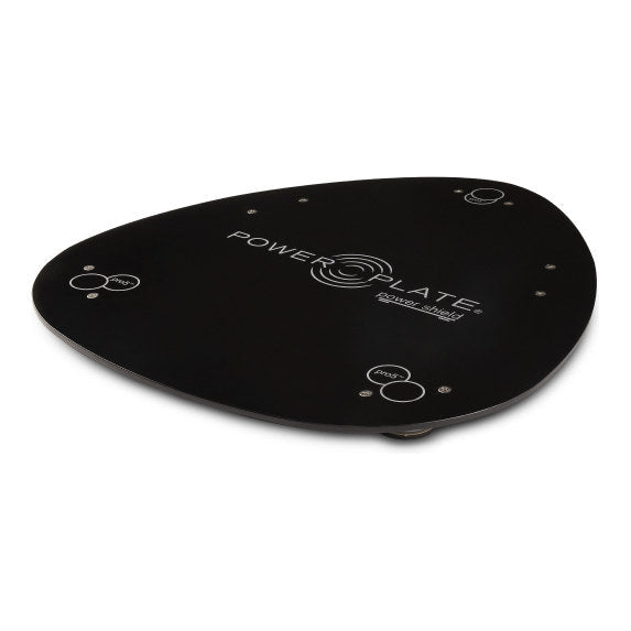 Power Plate pro5 Power Shield black, top view showing Power Plate power shield marking