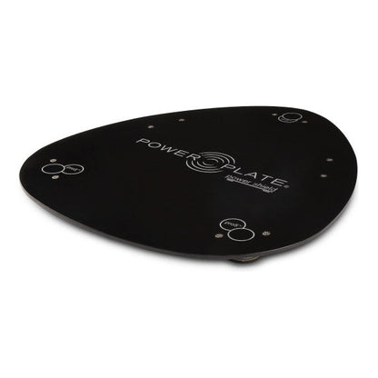 Power Plate pro5 Power Shield black, top view showing Power Plate power shield marking