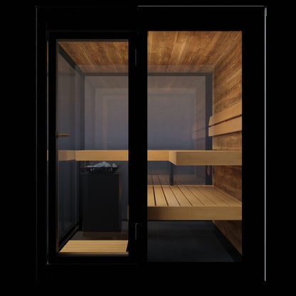 ThermaSol Vue outdoor sauna cabin, the door detail